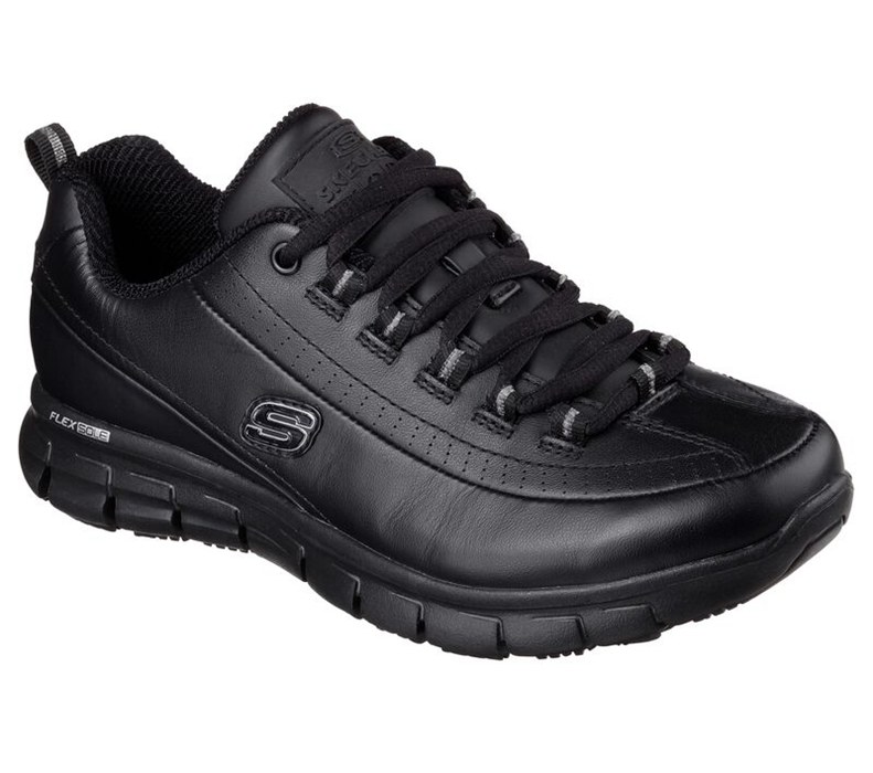 Skechers Dam Svarta Snörskor - Work Relaxed Fit: Sure Track - Trickel - Sverige (VQGAK-2984)